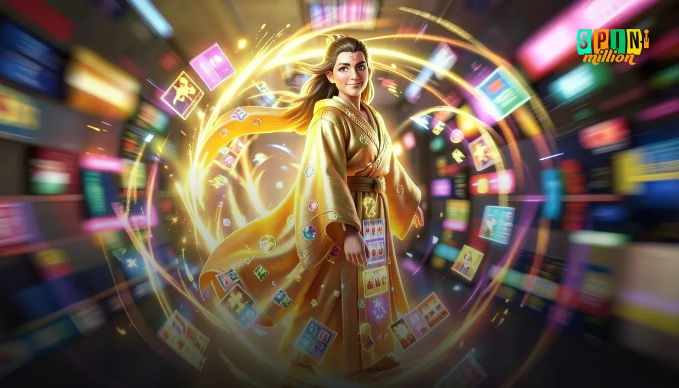 SpinMillion Casino brand character beside the registration steps